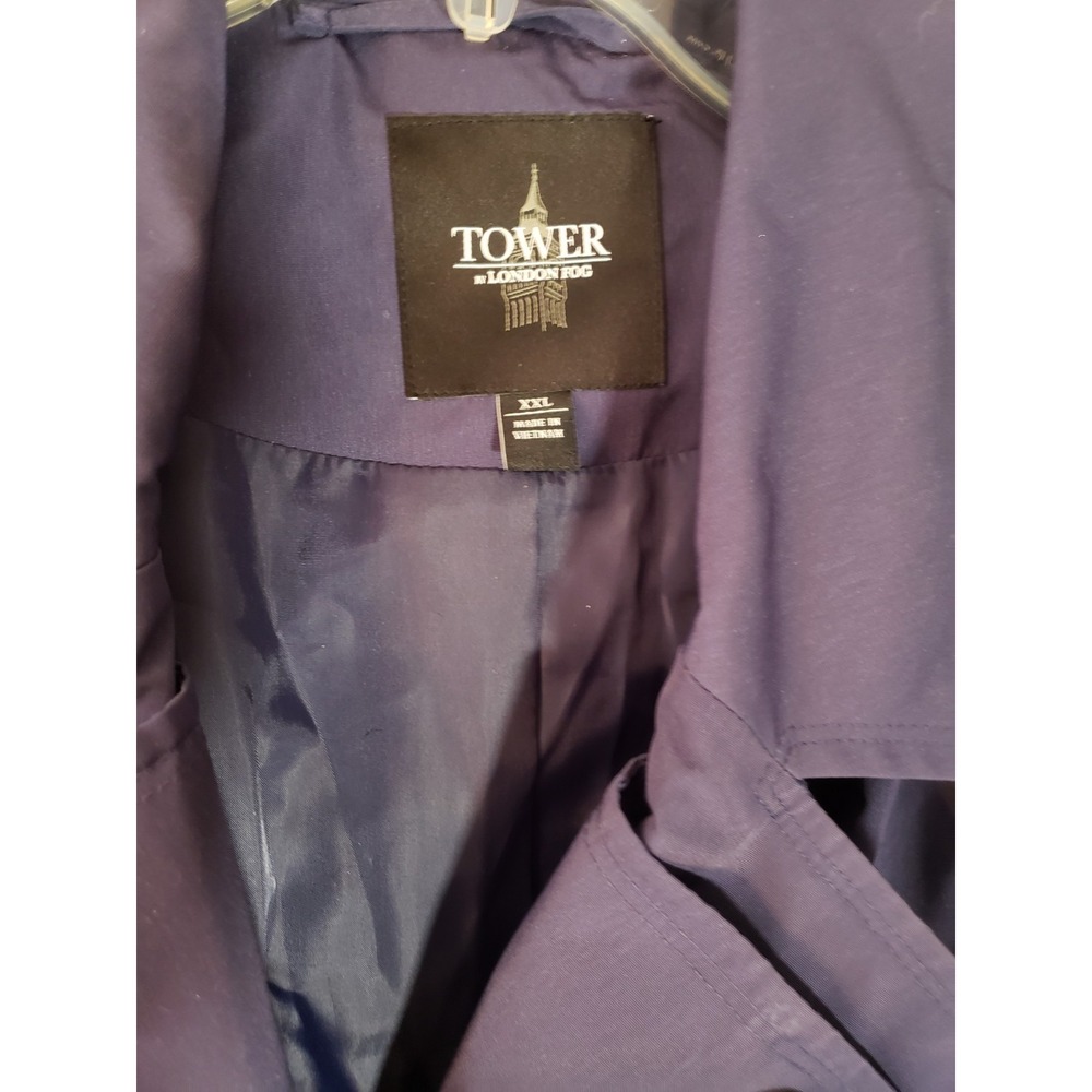 Women's Tower By London Fog Navy Water Resistant Coat Size XXL - Picture 3 of 6